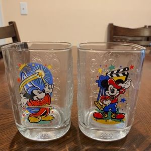 Vintage 2000 McDonalds Walt Disney World Mickey Mouse Glasses Set Of 2